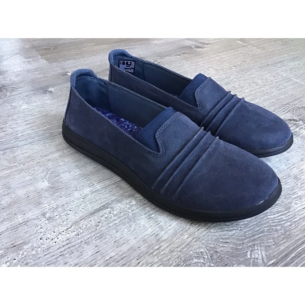 Clarks Shoes Womens 8 Wide Breeze Sol Slip On Comfort Shoes 26175260 Navy Marine